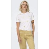 Only Onlketty Life S/S O-Neck Top - Stralend Wit - T-shirt voor Tieners