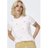 Only Onlketty Life S/S O-Neck Top - Stralend Wit - T-shirt voor Tieners