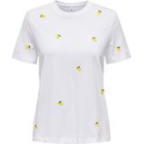 Only Onlketty Life S/S O-Neck Top - Stralend Wit - T-shirt voor Tieners