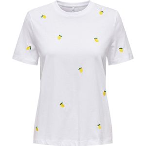 Only Onlketty Life S/S O-Neck Top - Stralend Wit - T-shirt voor Tieners