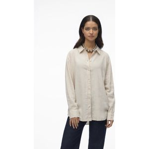 VMLinn - Blouse - Effen - Linnen - Lange Mouw