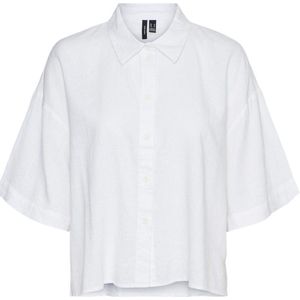 Shirt - Overhemdkraag - 2/4 Mouwen - Relaxed Fit - 55% Linnen, 45% Viscose
