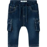 Cargobroek - Dark Blue Denim - Met Riemlussen en Steekzakken