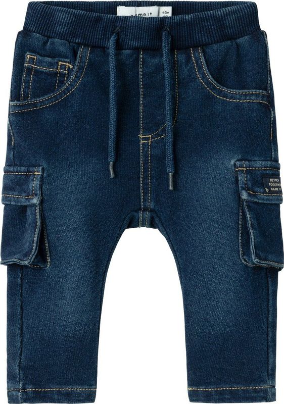 Cargobroek - Dark Blue Denim - Met Riemlussen en Steekzakken