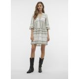 Jurk - V-hals - 3/4 Mouwen - Losse Pasvorm - Biologisch Katoen - Kort