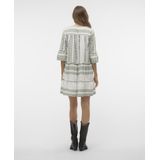 Jurk - V-hals - 3/4 Mouwen - Losse Pasvorm - Biologisch Katoen - Kort