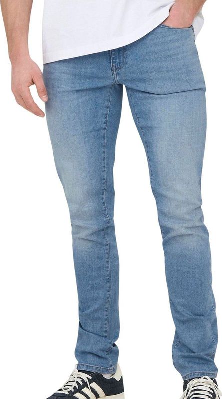Only & Sons - Slim Fit Jeans - Lichtblauw - Denim - 5-Pocket Styling