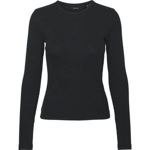 Basic - Top - Zwart - Katoen - O-hals, Lange Mouwen