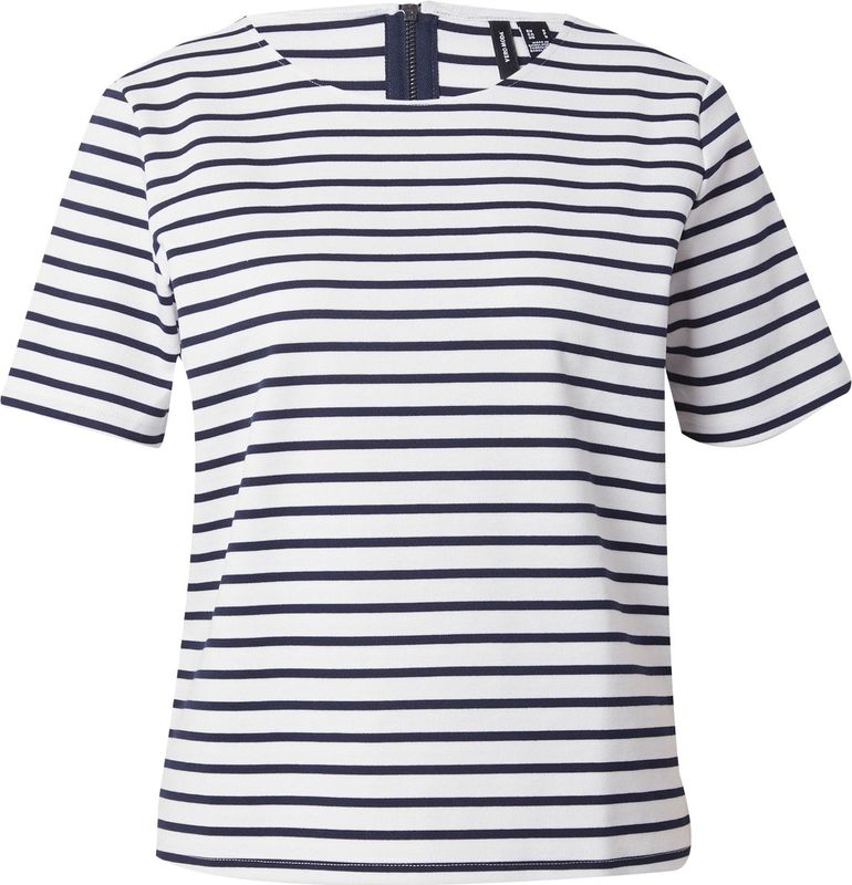Vero Moda Rundhalsshirt VMABBY SS ZIP TOP JRS NOOS