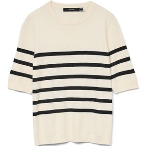 Vero Moda Vmsaba Plain Ss O-Neck Pullover - Birch Black