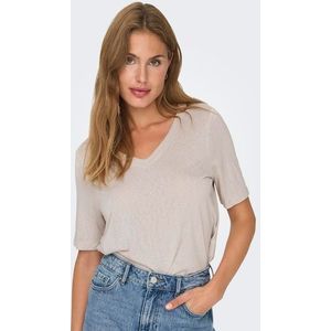 T-shirt - Moonbeam - Regular Fit - Korte Mouwen - V-hals