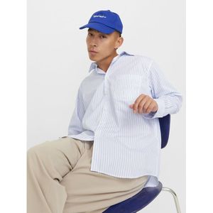 Jack&Jones - Bill Poplin - Casual Overhemd - Blauw - Lange Mouwen