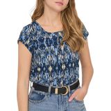 Donkerblauw - Blauw - Lichtoranje Top - Katoen - Loose Fit