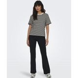 Only - Casual T-shirt - Roze/Wit - 100% Katoen