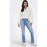 Onlthyra - Top - Zwart - Katoen - Lange Mouwen - V-Hals