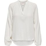 Onlthyra - Top - Zwart - Katoen - Lange Mouwen - V-Hals