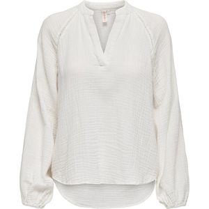 Onlthyra - Top - Zwart - Katoen - Lange Mouwen - V-Hals