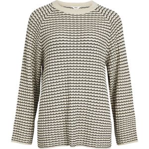 Object Trui Objester Knit Pattern Top Noos 23044196 Sandshell/black Dames