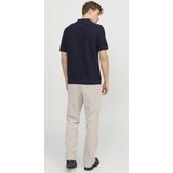 JACK JONES Sandri knit polo slim fit - heren polo katoen met polo kraag - donkerblauw