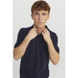 JACK JONES Sandri knit polo slim fit - heren polo katoen met polo kraag - donkerblauw