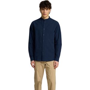 Selected Homme Heren Overhemd SLHREGSUN SHIRT LS BAND regular fit Blauw S Volwassenen