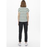 T-shirt - Gestreept - Jersey - V-hals - Kwartmouw - Normale Pasvorm