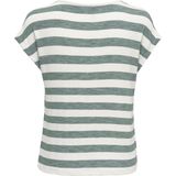 T-shirt - Gestreept - Jersey - V-hals - Kwartmouw - Normale Pasvorm