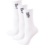 Sokken - Wit - Zwart - 100% Katoen - Drie Paar