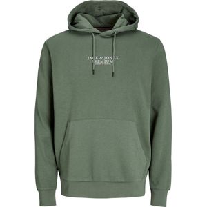 JACK & JONES Arie sweat hood slim fit, heren hoodie katoenmengsel met capuchon, groen