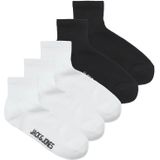 Jack & Jones - 5-Pack Korte Sportsokken - Wit/ZWart - Katoen/Polyester/Elastaan
