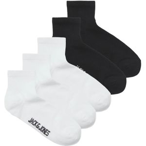 Jack & Jones - 5-Pack Korte Sportsokken - Wit/ZWart - Katoen/Polyester/Elastaan