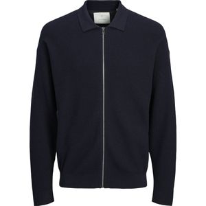 JACK & JONES - Vest - Donkerblauw - Katoen - Structuur Breisel