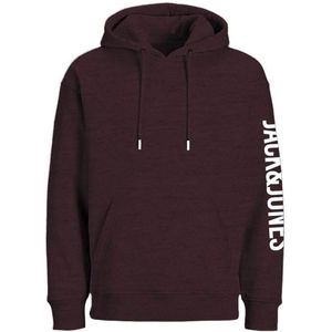 JACK & JONES - Runner - Hoodie - Bordeauxrood Melange - Met Capuchon