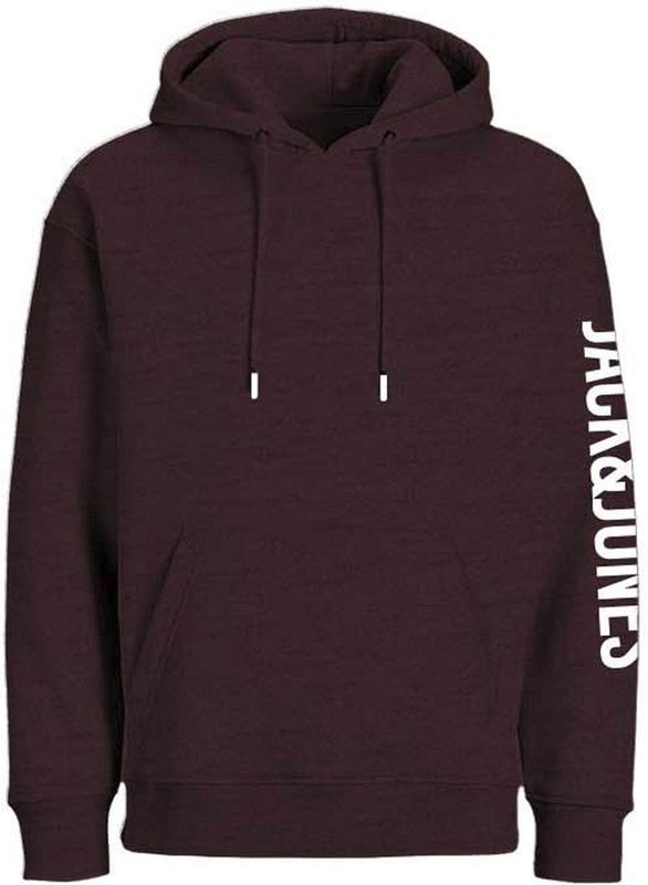 JACK & JONES - Runner - Hoodie - Bordeauxrood Melange - Met Capuchon