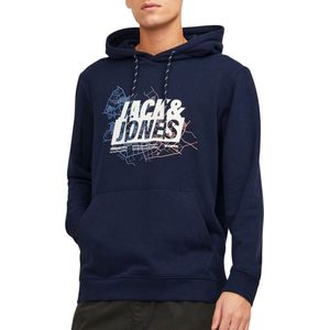 Jack & Jones Map Logo Sweat Hoodie Heren