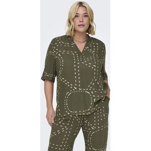 ONLY CARMAKOMA Top CARPHOEBE LIFE met All Over Print Groen