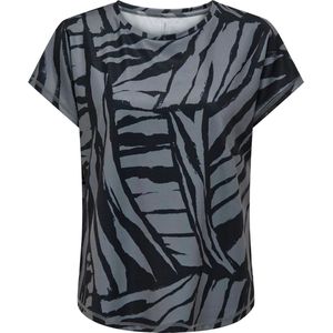 Only Play Jade Ss Loose Bat Aop Train Shirt Dames 15315409-dark - Kleur Grijs
