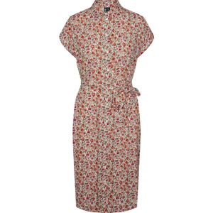 Pieces - Nya - Dameshemdjurk - Lang Model - Korte Mouw - Effen Stof - 100% Viscose