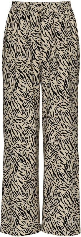 PIECES - Bedrukte Broek - Multicolor - Viscose - Dierenprint
