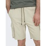 ONLY&SONS - ONSSINUS CARGO 0007 COT LIN SHORTS - Heren - Bermuda shorts