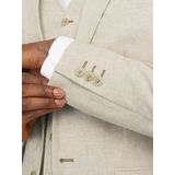 Blazer - Mélange - Linnen - Getailleerd Model - Knoopsluiting