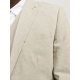 Blazer - Mélange - Linnen - Getailleerd Model - Knoopsluiting