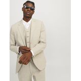 Blazer - Mélange - Linnen - Getailleerd Model - Knoopsluiting