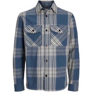 Jack & Jones - Overhemd - Blauw - Katoen - Lange Mouwen