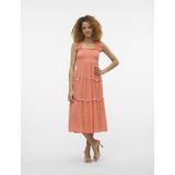 VERO MODA - VMMENNY SL SMOCK CALF DRESS - Dames - Zwart - Katoen