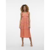 VERO MODA - VMMENNY SL SMOCK CALF DRESS - Dames - Zwart - Katoen