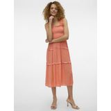 VERO MODA - VMMENNY SL SMOCK CALF DRESS - Dames - Zwart - Katoen