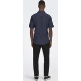 ONLY & SONS - ONSCAIDEN - Overhemd - Night Sky - Slim Fit - Katoen/Linnen