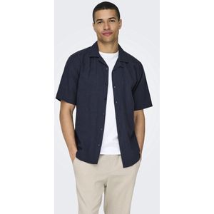 ONLY & SONS - ONSCAIDEN - Overhemd - Night Sky - Slim Fit - Katoen/Linnen
