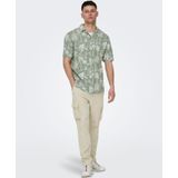 ONLY & SONS - CAIDEN - Vrijetijdsoverhemd - Blauw - Katoenmix met Linnen - Regular Fit